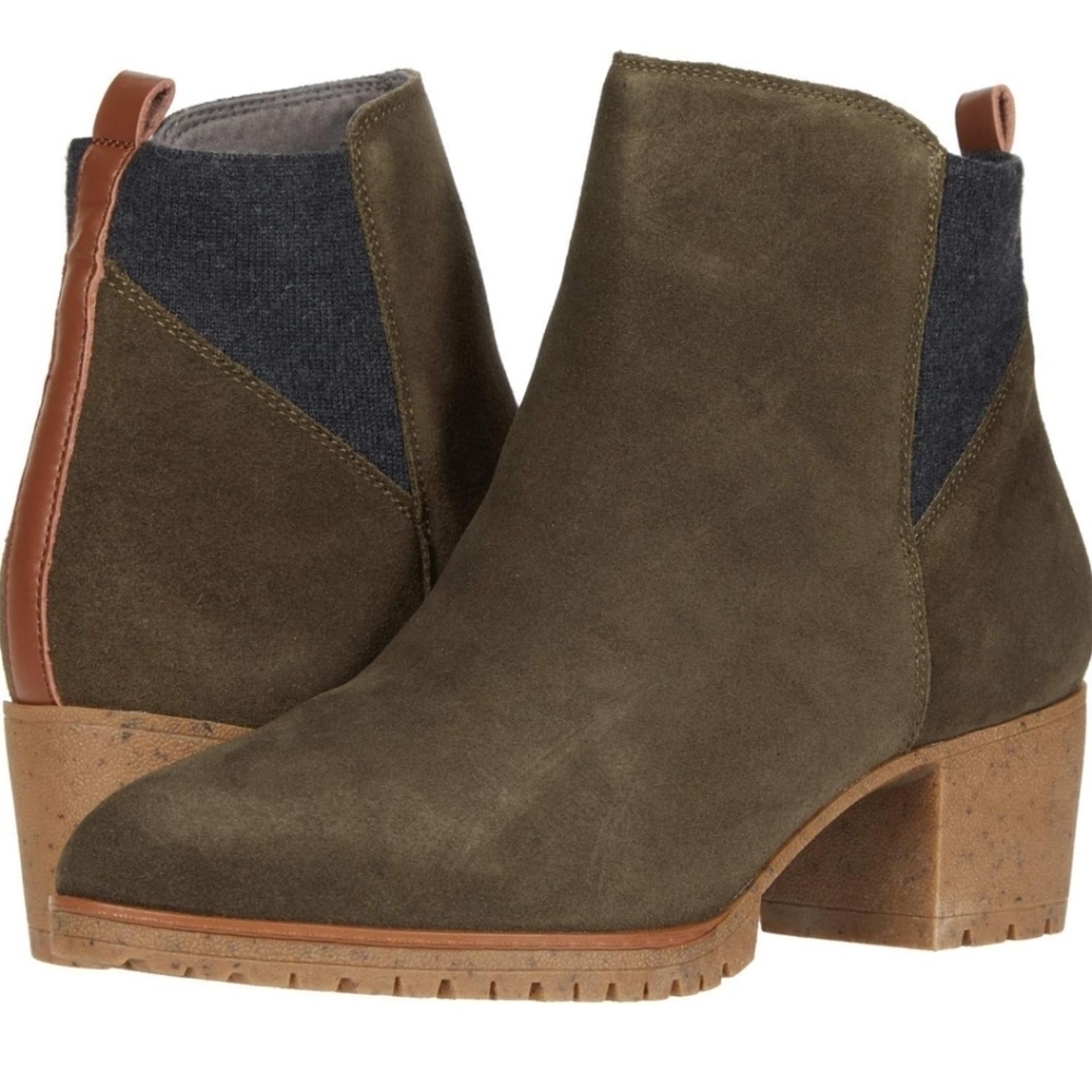Olive Suede Ankle Boots
